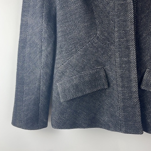 DIANE Von Furstenberg DvF Herringbone Tweed Jacket Georgica Grey Size 2 - Picture 7 of 16